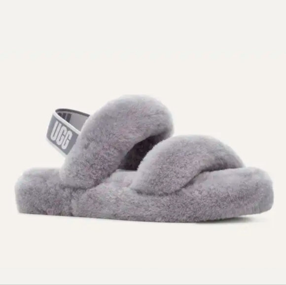 Ugg Oh Yeah, Gray Slide Sz 5 Youth Or 7 Women. - Picture 1 of 9